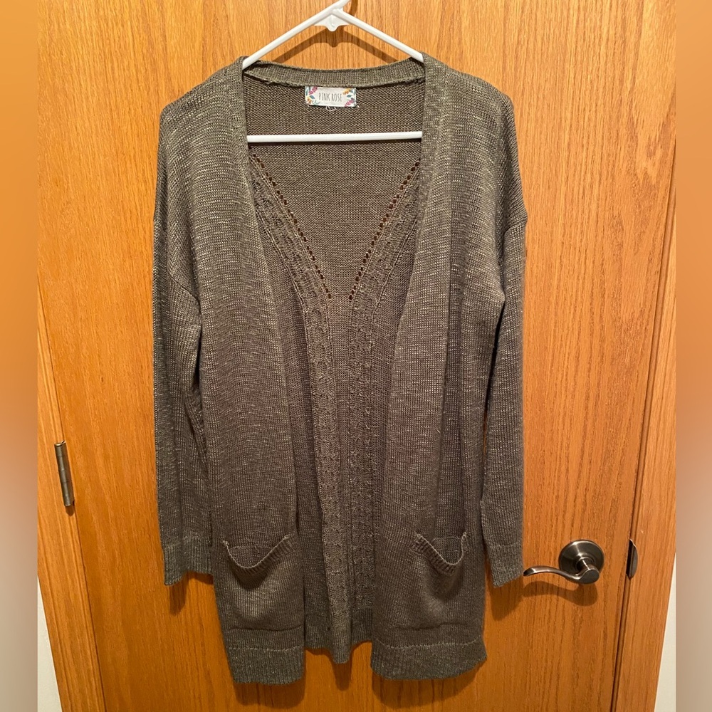 Pink Rose Women’s Open Cardigan with Pockets